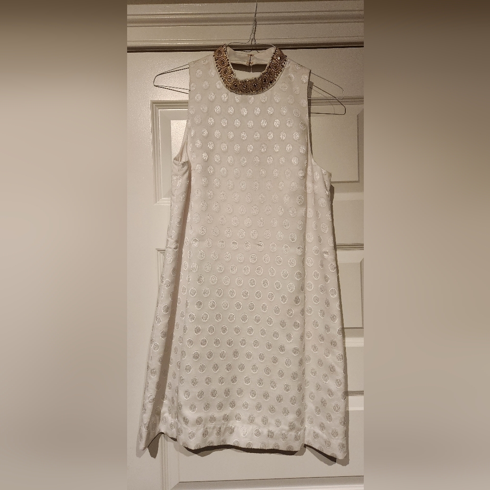 Lilly Pulitzer White Dress with Gold Accents